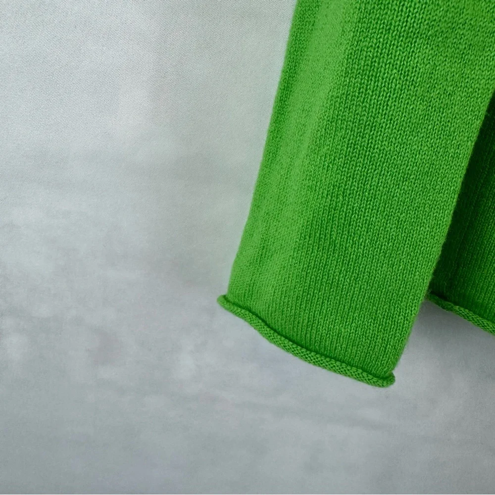 J.Crew Collection Italian Cashmere Crewneck‎ Sweater Lime Green Women’s XXS